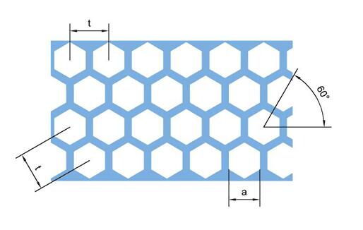 Malha perfurada a-0005-pattern do metal do hexágono
