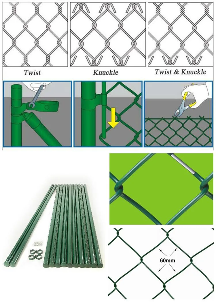 Material do ferro e cerca Garden Metal Fence de Diamond Hole Shape Chain Link