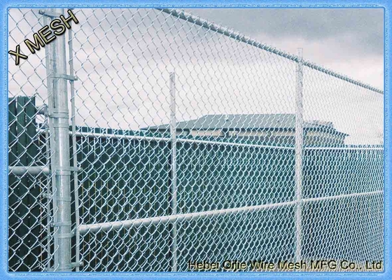 Tela de aço revestida de alumínio da privacidade da cerca do elo de corrente de 9 calibres para residencial comercial