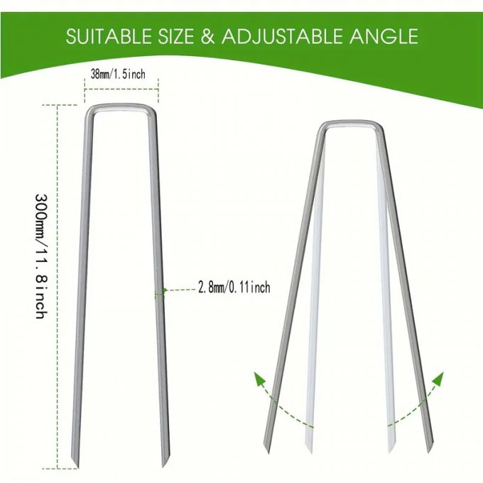 Rede de insetos Fixação Peg Turf Fixação SOD Staples aço galvanizado prego jardim 2