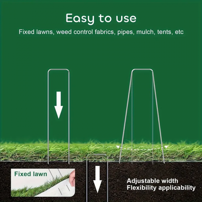 Rede de insetos Fixação Peg Turf Fixação SOD Staples aço galvanizado prego jardim 4
