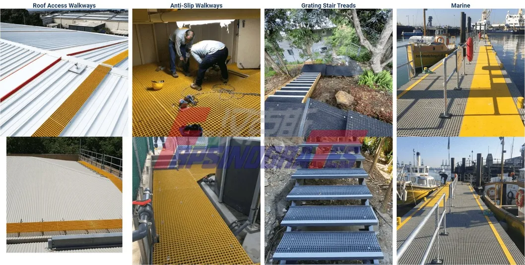 Grelha Moldada de Fibra de Vidro/PRFV Malha Quadrada 20*20*40 Alta Resistência à Corrosão 11