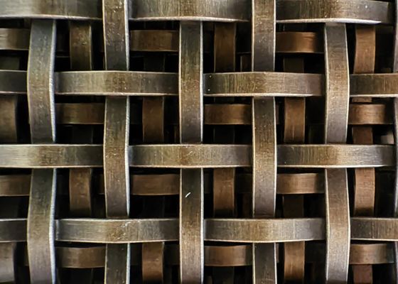 Antigüidade de latão plano de aço inoxidável de arame Decorativo de fios de malha de fios de tecido encravados painéis grades para porta de gabinete inserções