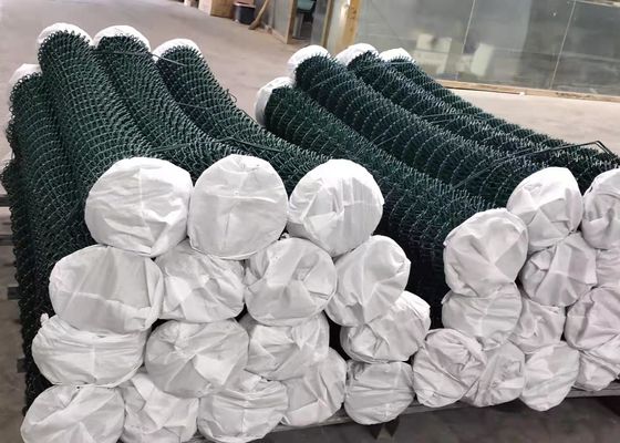 6FT 9 Gauge Verde Plástico + Galvanizado Chain Link Mesh Cercas Cercas de fio