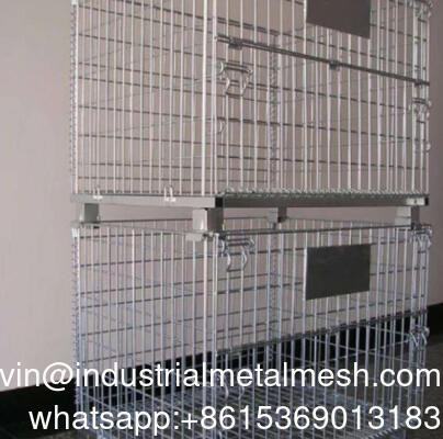 Collapsible Steel Wire Mesh Containers for Logistics Warehouse Storage