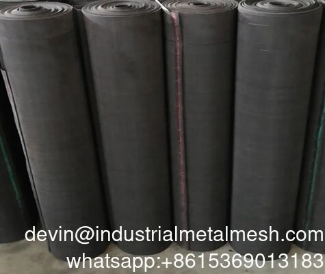 Rede de arame de aço inoxidável de tecelagem simples 0.02-5.0mm Rede de arame de aço suave / Tecido de arame de ferro preto