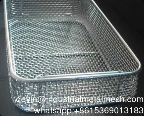 Cesta de Limpeza e Armazenamento Quadrada de Aço Inoxidável de Alta Qualidade