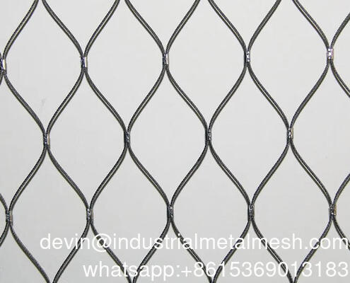 Factory Sale Flexible Stainless Steel Rope Mesh - Zoo Enclosure Safety Net, for Stair Railing, Custom Mesh & Wire Diameter