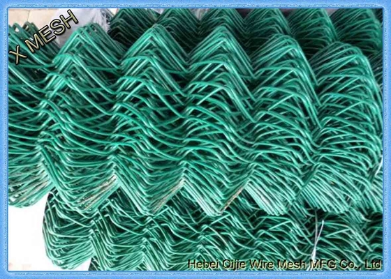 Cerca colorida revestida PVC verde do elo de corrente de 9 calibres para rural cercando 4 pés de altura