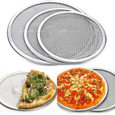 7 / O fio Mesh Pizza Pan Aluminum Alloy de 12/13/15/20 polegadas engrossa