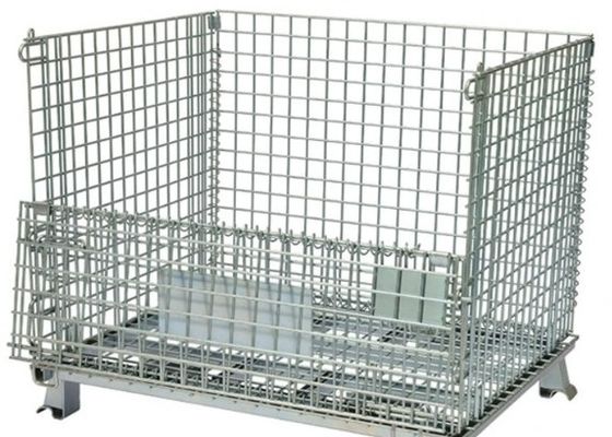 Container de malha de arame rígido dobrável cesto de aço dobrável para armazenamento
