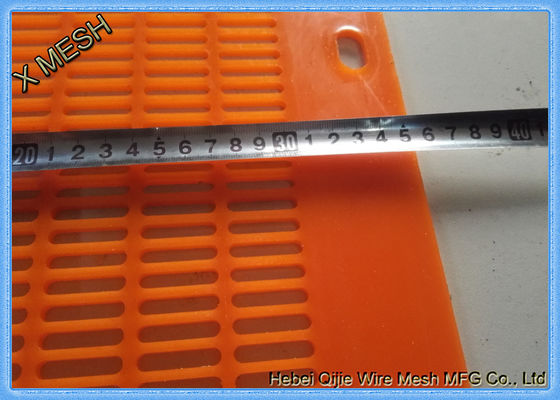 Falhanço de alta frequência do fluxo da aleta da malha da tela da mineração do poliuretano que salta o furo oblongo das esteiras do plutônio