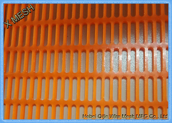 Falhanço de alta frequência do fluxo da aleta da malha da tela da mineração do poliuretano que salta o furo oblongo das esteiras do plutônio