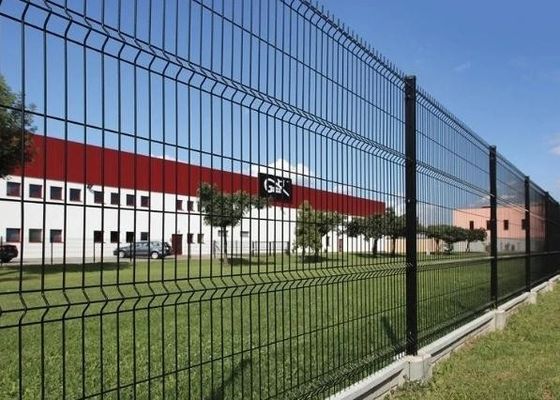Recinto de malha de arame galvanizado revestido em PVC soldado 3D curvado