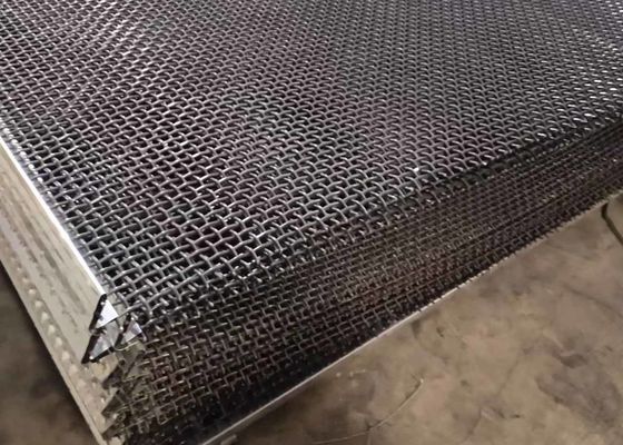 65mn de alta elasticidade enganchou o fio frisado galvanizado Mesh For Coal Mine Industry