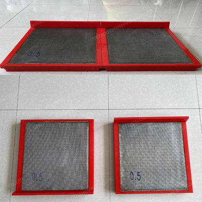 Tecido simples Forma de buraco hexagonal 610 * 610 PU Poliuretano 80-95 Shore A Wedge Wire Mesh