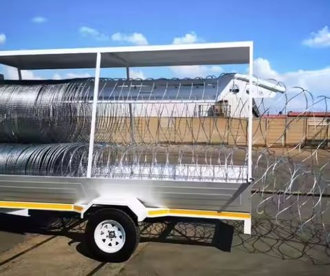Razor Wire Mobile Security Barrier System Mobile Rapid Deploy Razor Barrier Trailer (Sistema móvel de barreira de segurança de arame farpado)