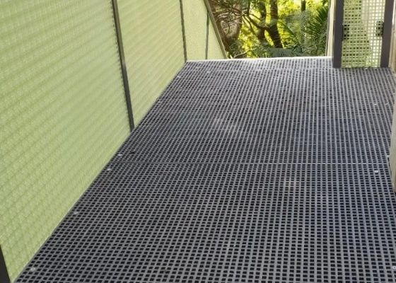 Grelha de Fibra de Vidro FRP de Material de Grau Industrial Ecológico Estético Antiderrapante