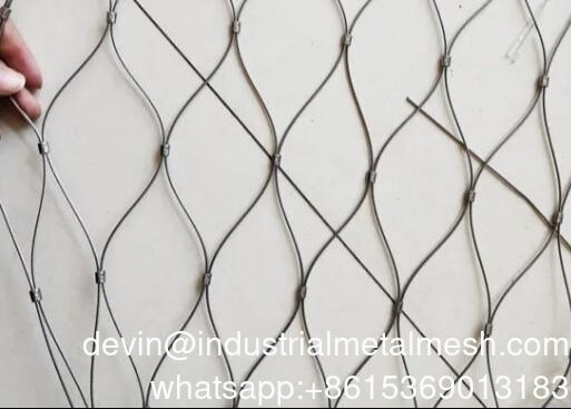 Ferrule Diamond Stainless Steel Wire Rope Mesh Netting for Balustrade