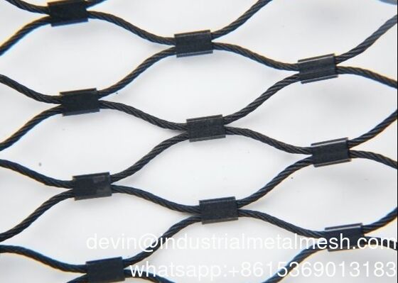 Ferrule Diamond Rope Mesh de aço inoxidável para balaustradas