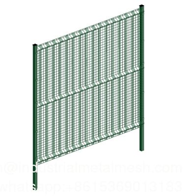 Cerca de malha de arame soldado de aço galvanizado curvado com revestimento de PVC de 4,5 mm 5,0 mm com 3 dobras