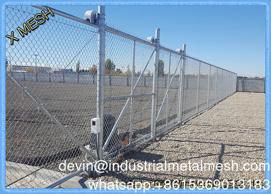 9 Gauge Galvanized Diamond Wire Mesh/PVC Plastic Vinyl Cyclone Chain Link Fence para rodovias ferroviárias temporárias