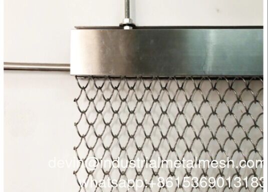 Tela de fio de rolos de cortina de vidro de rede metálica Tela de fio decorativa