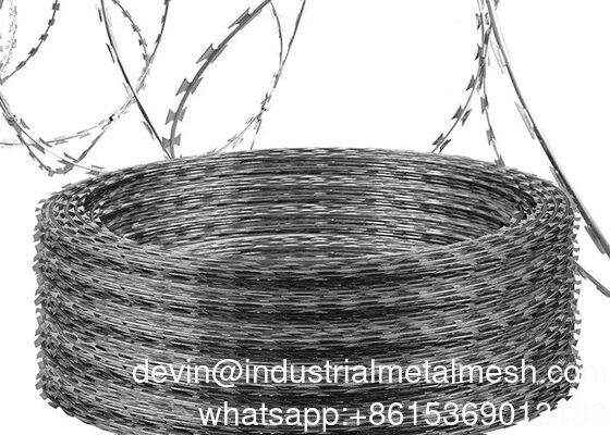 Arame farpado galvanizado de barbear Arame farpado de concertina com cerca para proteção