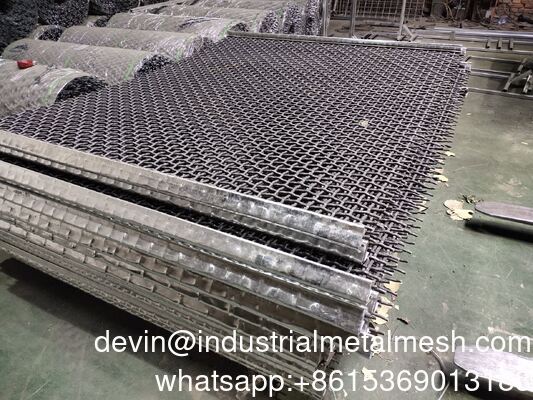 65mn Crimped Wire Mesh Woven Screen Crusher Vibrating Screen Mesh Customized Hook Vibrating Sieve