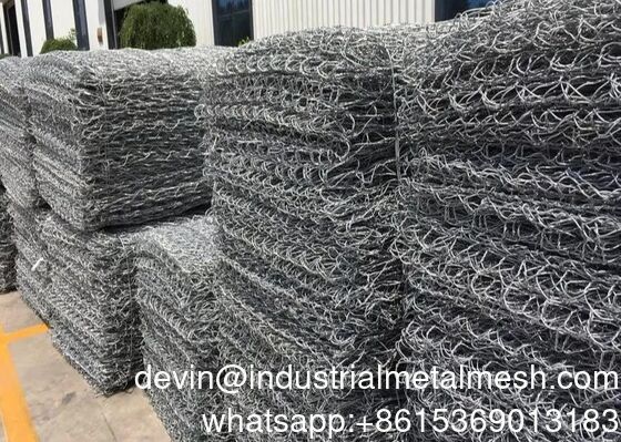 Gabion de arame de aço galvanizado de baixo carbono para projeto de conservação de água