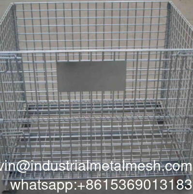 Collapsible Steel Wire Mesh Containers for Logistics Warehouse Storage