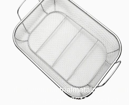 Cesta de Aço Inoxidável de Grau Alimentício Tamanho e Formato Personalizados Cesta de Drenagem de Arame Manual para Armazenamento de Diversos, Drenagem de Louças, Secagem de Frutas