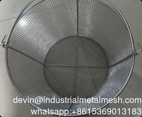 Cesta de arame de aço inoxidável 316 para desinfecção e limpeza, cesta de armazenamento industrial redonda