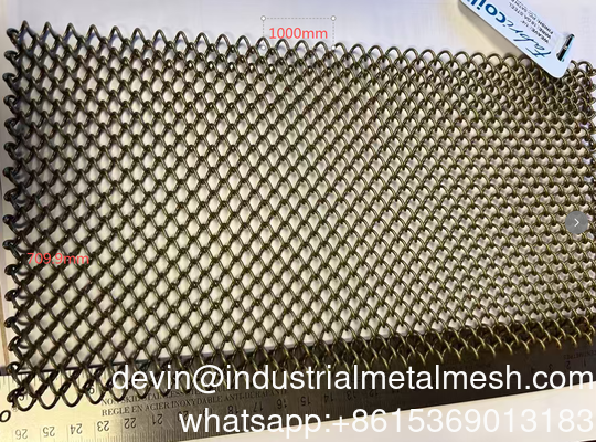 Material de base de fio de aço - 18ga * Acabamento com revestimento em pó mais escuro - Padrões espirais de latão acetinado Malha decorativa Malha decorativa