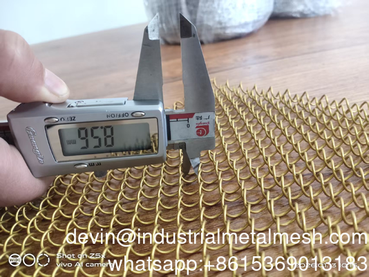 Material de base de fio de aço - 18ga * Acabamento com revestimento em pó mais escuro - Padrões espirais de latão acetinado Malha decorativa Malha decorativa