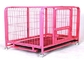 A gaiola dobrável do canil da caixa do cão da rede de arame cor-de-rosa do metal da cor pode personalizado