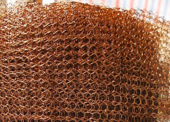 Distillation Column Copper Knitted Wire Mesh Packing with 0.16mm Wire Diameter 60mm Width and High Filtering Efficiency