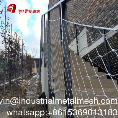 Malha de cabo de aço inoxidável de alta resistência 304 316 trançada à mão com ponteiras para cerca de jardim