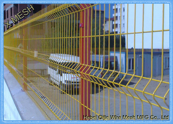 cerca de aço da segurança verde revestida do PVC 3D, painéis da cerca da rede de arame de 5.0mm