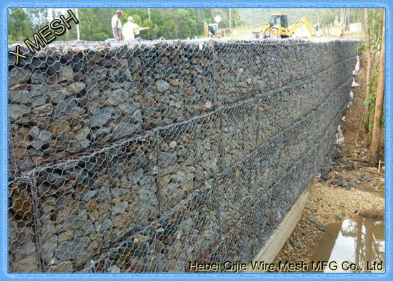 60X80mm, 3mx1mx1m galvanizou a caixa de Gabion do fio/cesta Gabion da pedra