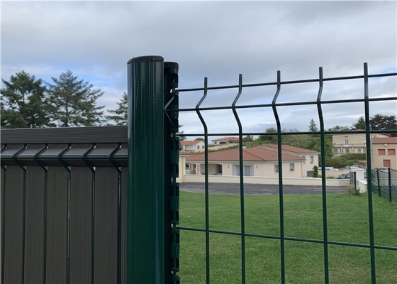 painéis de proteção curvados 3D da cerca da rede de arame de aço revestida do PVC para a alta segurança